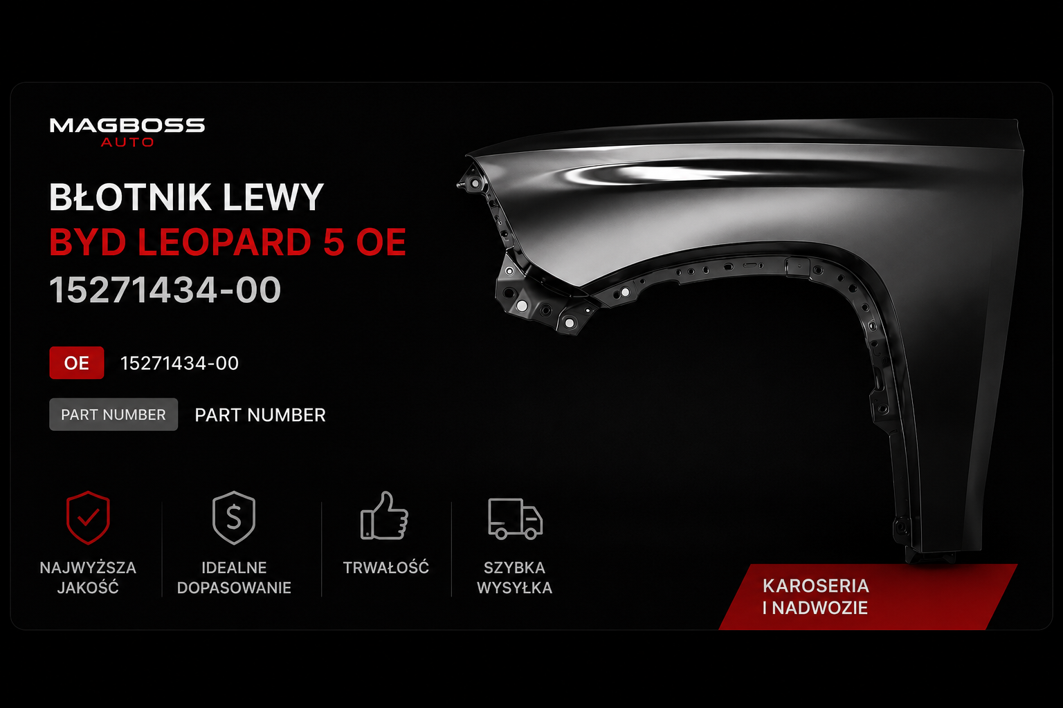 Kotflügel links BYD Leopard 5 OE 15271434-00 - Miniaturansicht 2